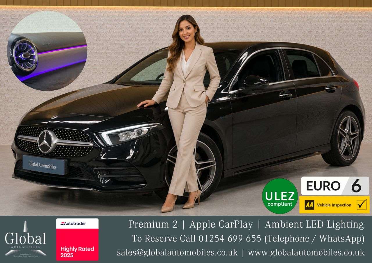 A 2021 MERCEDES-BENZ A-CLASS 1.3 A250e 15.6kWh AMG Line (Premium 2) Hatchback 5dr Petrol Plug-in Hybrid A 2021 MERCEDES-BENZ A-CLASS 1.3 A250e 15.6kWh AMG Line (Premium 2) Hatchback 5dr Petrol Plug-in Hybrid
