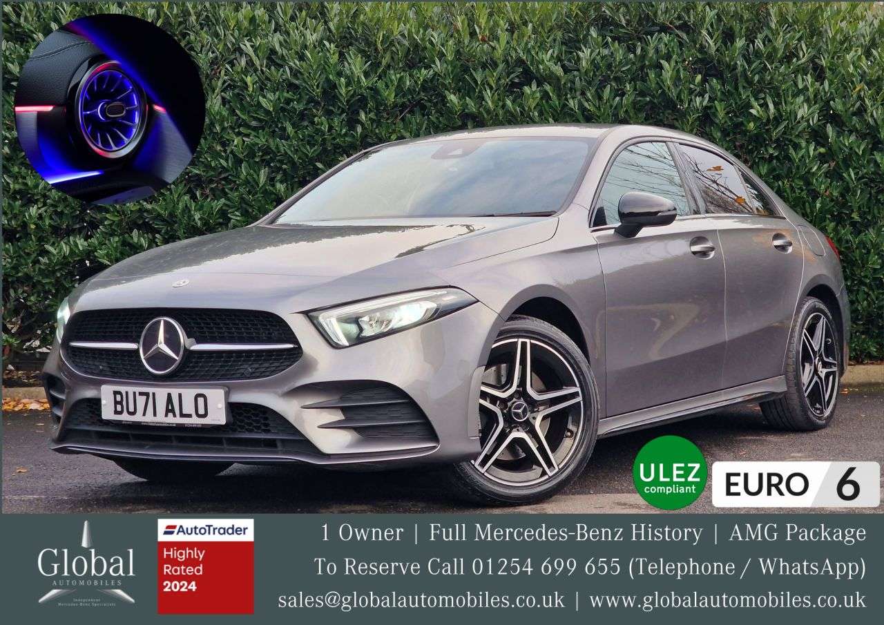 A 2021 MERCEDES-BENZ A-CLASS 1.3 A250e 15.6kWh AMG Line Edition Saloon 4dr Petrol Plug-in Hybrid 8G-DCT A 2021 MERCEDES-BENZ A-CLASS 1.3 A250e 15.6kWh AMG Line Edition Saloon 4dr Petrol Plug-in Hybrid 8G-DCT