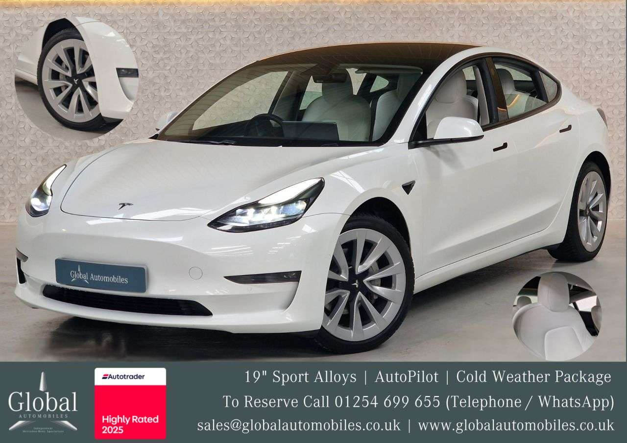 A 2021 TESLA MODEL 3 (Dual Motor) Long Range Saloon 4dr Electric Auto 4WDE (346 ps) WHITE INTERI A 2021 TESLA MODEL 3 (Dual Motor) Long Range Saloon 4dr Electric Auto 4WDE (346 ps) WHITE INTERI