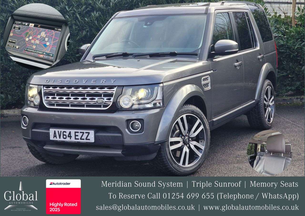 A 2014 LAND ROVER DISCOVERY 4 3.0 SD V6 HSE SUV 5dr Diesel Auto 4WD Euro 5 (s/s) (255 bhp) MERIDIAN SOUND A 2014 LAND ROVER DISCOVERY 4 3.0 SD V6 HSE SUV 5dr Diesel Auto 4WD Euro 5 (s/s) (255 bhp) MERIDIAN SOUND