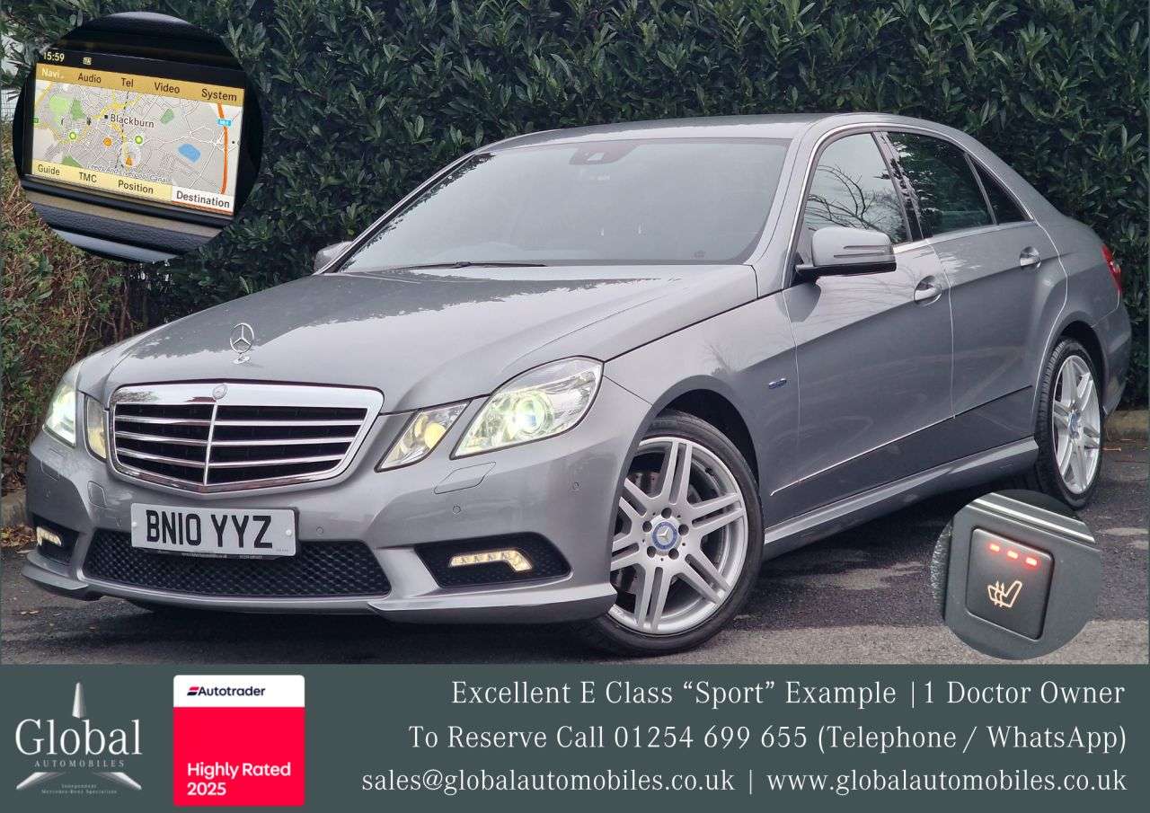 A 2010 MERCEDES-BENZ E-CLASS 2.1 E200 CDI BlueEfficiency Sport Saloon 4dr Diesel Tiptronic Euro 5 (136 p A 2010 MERCEDES-BENZ E-CLASS 2.1 E200 CDI BlueEfficiency Sport Saloon 4dr Diesel Tiptronic Euro 5 (136 p