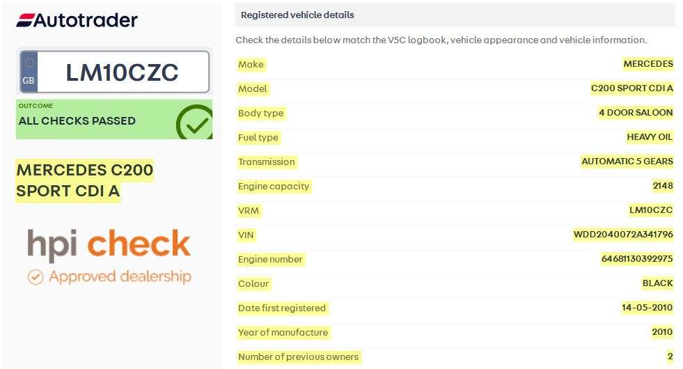 A 2010 MERCEDES-BENZ C-CLASS 2.1 C200 CDI Sport Saloon 4dr Diesel Auto Euro 4 (136 ps) 14 STAMPS | AMG S A 2010 MERCEDES-BENZ C-CLASS 2.1 C200 CDI Sport Saloon 4dr Diesel Auto Euro 4 (136 ps) 14 STAMPS | AMG S