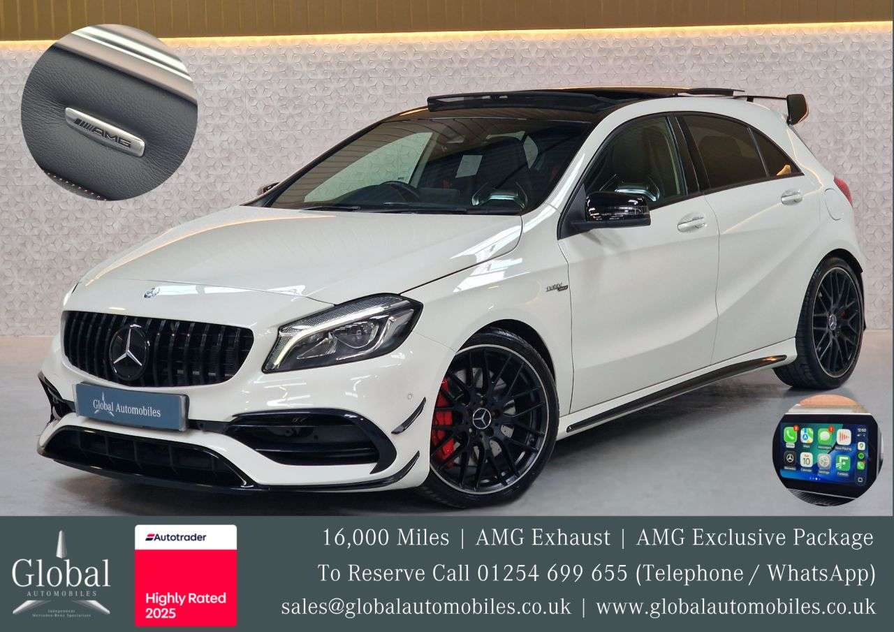 A 2016 MERCEDES-BENZ A-CLASS 2.0 A45 AMG (Premium) Hatchback 5dr Petrol SpdS DCT 4MATIC Euro 6 (s/s) (38 A 2016 MERCEDES-BENZ A-CLASS 2.0 A45 AMG (Premium) Hatchback 5dr Petrol SpdS DCT 4MATIC Euro 6 (s/s) (38