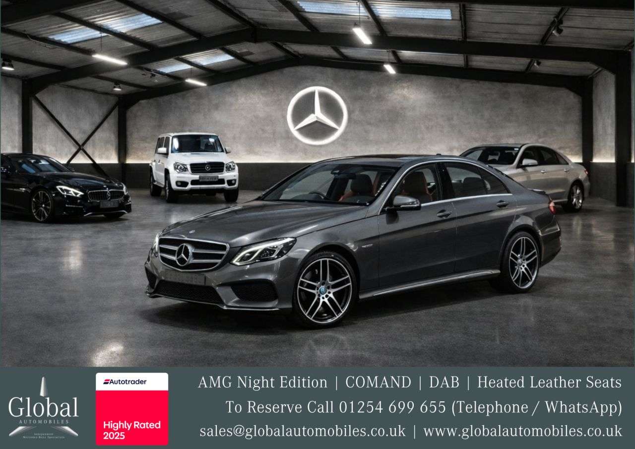 A 2015 MERCEDES-BENZ E-CLASS 2.1 E220 BlueTEC AMG Night Edition Saloon 4dr Diesel G-Tronic+ Euro 6 (s/s) A 2015 MERCEDES-BENZ E-CLASS 2.1 E220 BlueTEC AMG Night Edition Saloon 4dr Diesel G-Tronic+ Euro 6 (s/s)