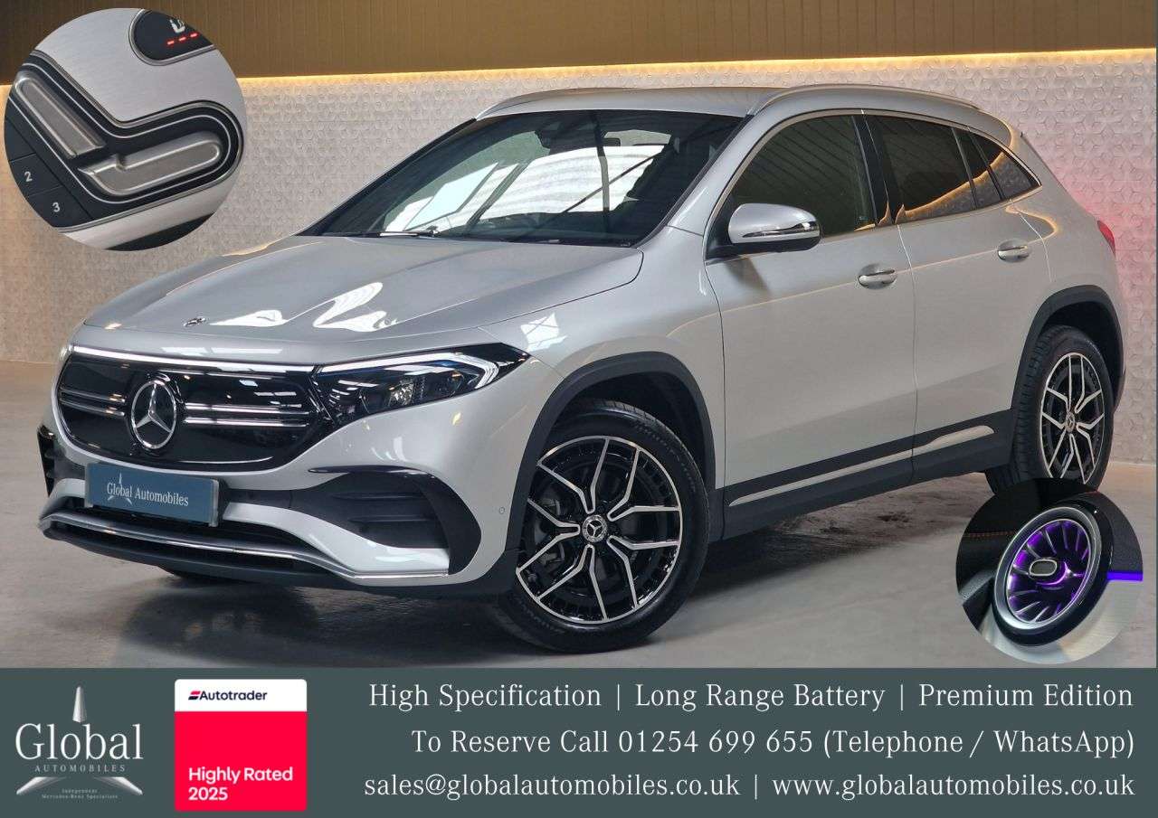A 2023 MERCEDES-BENZ EQA EQA 250+ 70.5kWh AMG Line (Premium) SUV 5dr Electric Auto (190 ps) LONG RAN A 2023 MERCEDES-BENZ EQA EQA 250+ 70.5kWh AMG Line (Premium) SUV 5dr Electric Auto (190 ps) LONG RAN