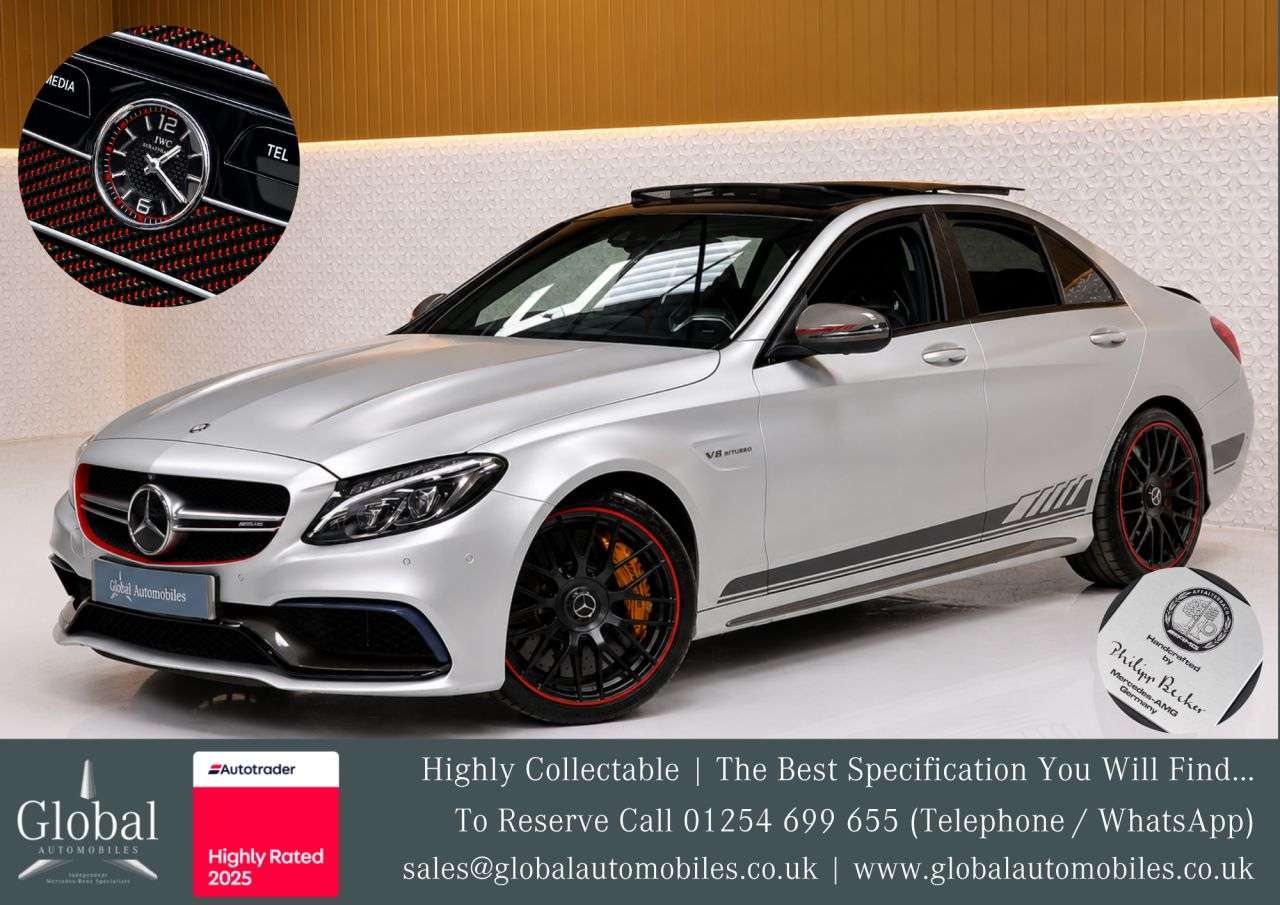 A 2015 MERCEDES-BENZ C-CLASS 4.0 C63 V8 BiTurbo AMG S Edition 1 Saloon 4dr Petrol SpdS MCT Euro 6 (s/s) A 2015 MERCEDES-BENZ C-CLASS 4.0 C63 V8 BiTurbo AMG S Edition 1 Saloon 4dr Petrol SpdS MCT Euro 6 (s/s)