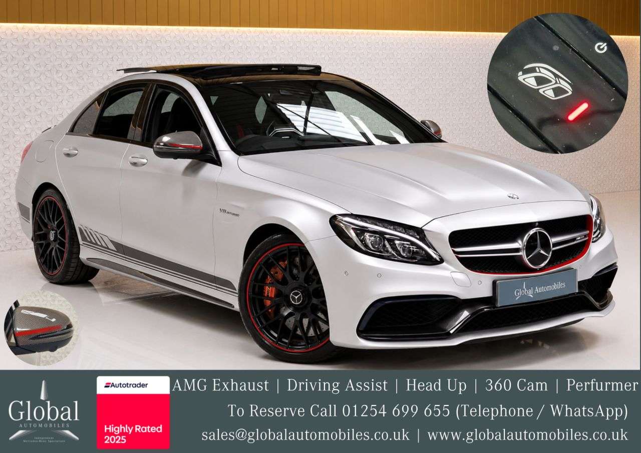 A 2015 MERCEDES-BENZ C-CLASS 4.0 C63 V8 BiTurbo AMG S Edition 1 Saloon 4dr Petrol SpdS MCT Euro 6 (s/s) A 2015 MERCEDES-BENZ C-CLASS 4.0 C63 V8 BiTurbo AMG S Edition 1 Saloon 4dr Petrol SpdS MCT Euro 6 (s/s)