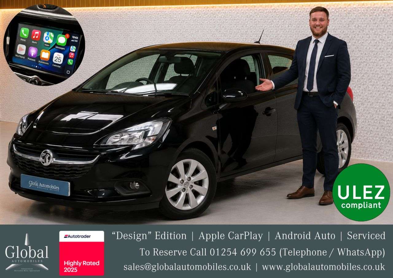 A 2018 VAUXHALL CORSA 1.4i ecoFLEX Design Hatchback 5dr Petrol Manual Euro 6 (90 ps) APPLE CARPLA A 2018 VAUXHALL CORSA 1.4i ecoFLEX Design Hatchback 5dr Petrol Manual Euro 6 (90 ps) APPLE CARPLA