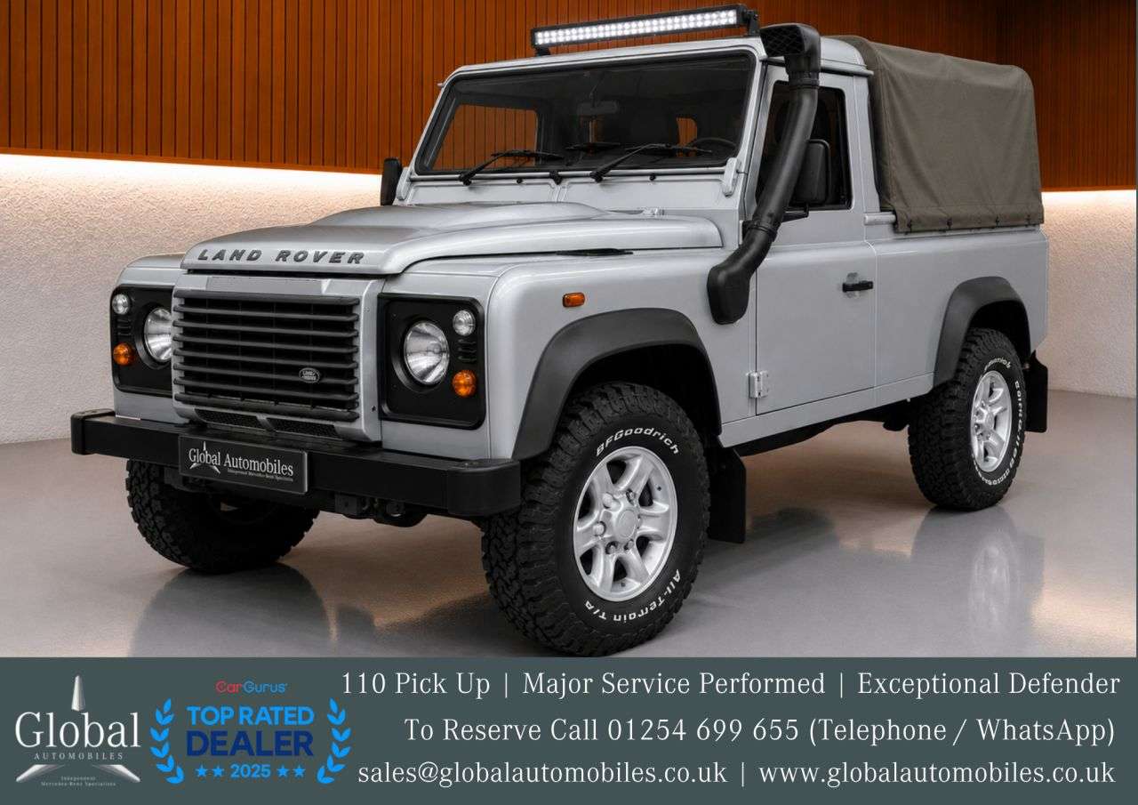 A 2012 LAND ROVER DEFENDER 110 2.4 TDCi Pickup 2dr Diesel Manual 4WD MWB Euro 4 (122 bhp) TASTEFUL | READY A 2012 LAND ROVER DEFENDER 110 2.4 TDCi Pickup 2dr Diesel Manual 4WD MWB Euro 4 (122 bhp) TASTEFUL | READY