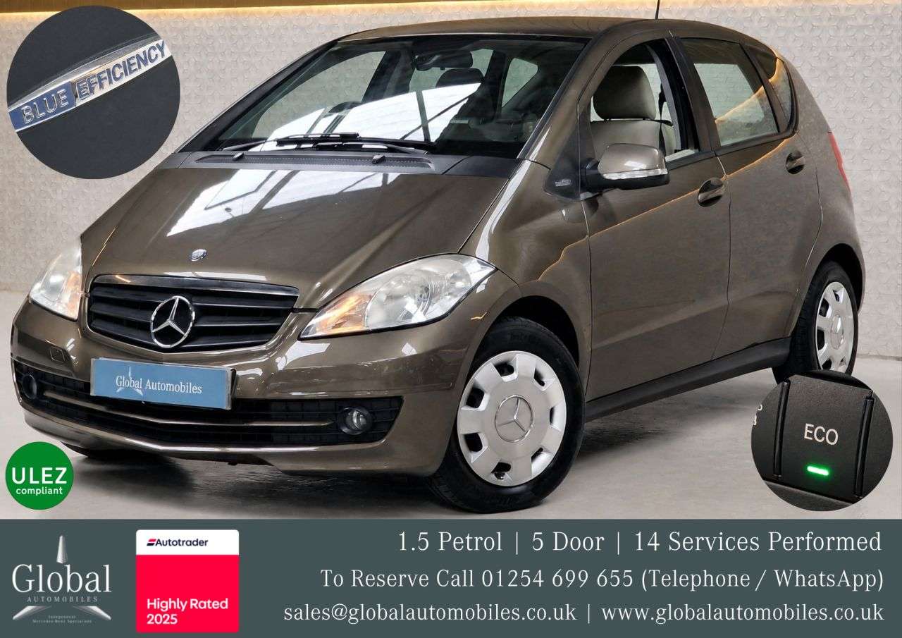 A 2009 MERCEDES-BENZ A CLASS 1.5 A160 BlueEfficiency Classic SE Hatchback 5dr Petrol Manual (139 g/km, 9 A 2009 MERCEDES-BENZ A CLASS 1.5 A160 BlueEfficiency Classic SE Hatchback 5dr Petrol Manual (139 g/km, 9