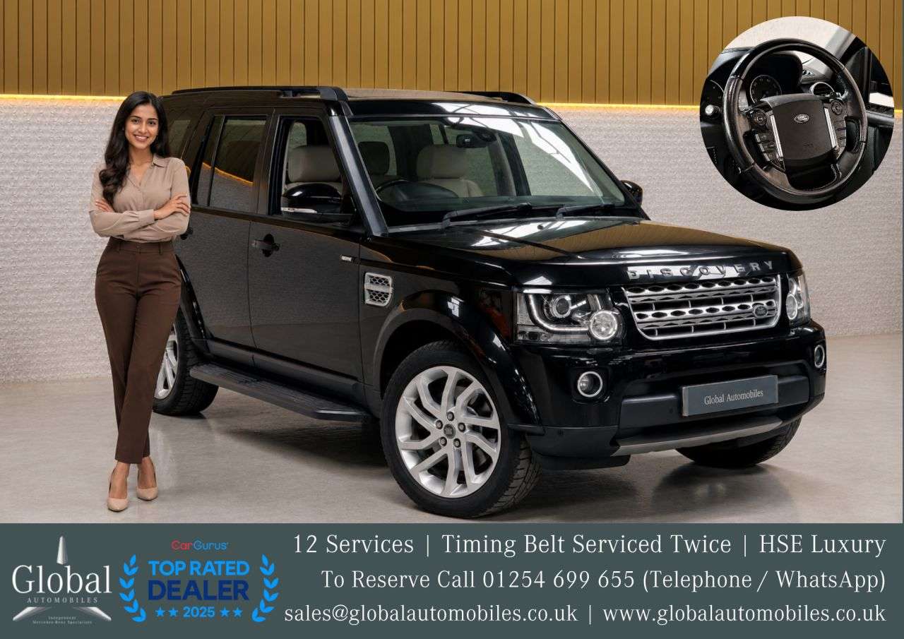 A 2015 LAND ROVER DISCOVERY 4 3.0 SD V6 HSE Luxury SUV 5dr Diesel Auto 4WD Euro 5 (s/s) (255 bhp) MUST RE A 2015 LAND ROVER DISCOVERY 4 3.0 SD V6 HSE Luxury SUV 5dr Diesel Auto 4WD Euro 5 (s/s) (255 bhp) MUST RE