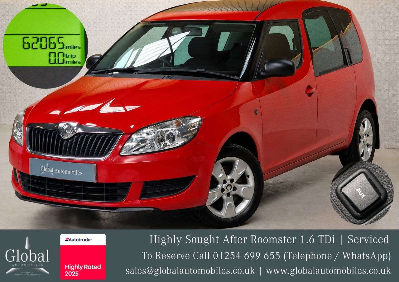 A 2014 SKODA ROOMSTER 1.6 TDI SE MPV 5dr Diesel Manual Euro 5 (90 ps) 10 SERVICES | TIMING BELT D A 2014 SKODA ROOMSTER 1.6 TDI SE MPV 5dr Diesel Manual Euro 5 (90 ps) 10 SERVICES | TIMING BELT D