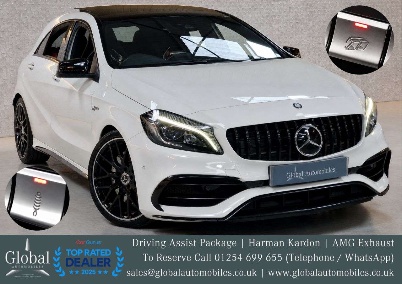 A 2015 MERCEDES-BENZ A CLASS 2.0 A45 AMG (Premium) Hatchback 5dr Petrol SpdS DCT 4MATIC Euro 6 (s/s) (38 A 2015 MERCEDES-BENZ A CLASS 2.0 A45 AMG (Premium) Hatchback 5dr Petrol SpdS DCT 4MATIC Euro 6 (s/s) (38