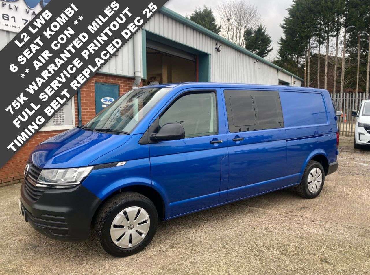 A 2022 VOLKSWAGEN TRANSPORTER 2.0 TDI T32 L2 LWB 6 SEAT KOMBI WITH A/C 75K FSH 6SPD 150BHP *** FREE MAINL A 2022 VOLKSWAGEN TRANSPORTER 2.0 TDI T32 L2 LWB 6 SEAT KOMBI WITH A/C 75K FSH 6SPD 150BHP *** FREE MAINL