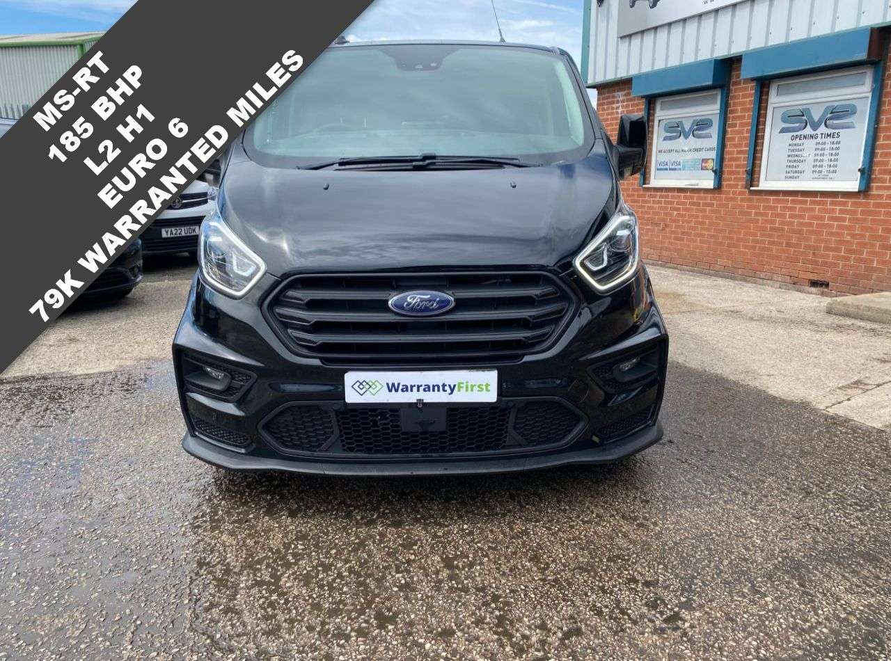 A 2022 FORD TRANSIT CUSTOM FACTORY MS-RT CREW VAN DOUBLE CAB AUTO L2 H1 EURO 6 (185bhp) IN BLACK A 2022 FORD TRANSIT CUSTOM FACTORY MS-RT CREW VAN DOUBLE CAB AUTO L2 H1 EURO 6 (185bhp) IN BLACK