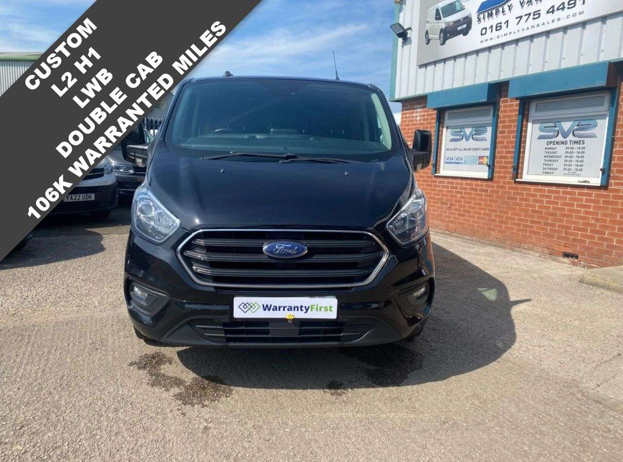 A 2021 FORD TRANSIT CUSTOM 320 LWB LIMITED CREW VAN DOUBLE CAB WITH BARN DOORS L2 H1 EURO 6 130bhp A 2021 FORD TRANSIT CUSTOM 320 LWB LIMITED CREW VAN DOUBLE CAB WITH BARN DOORS L2 H1 EURO 6 130bhp