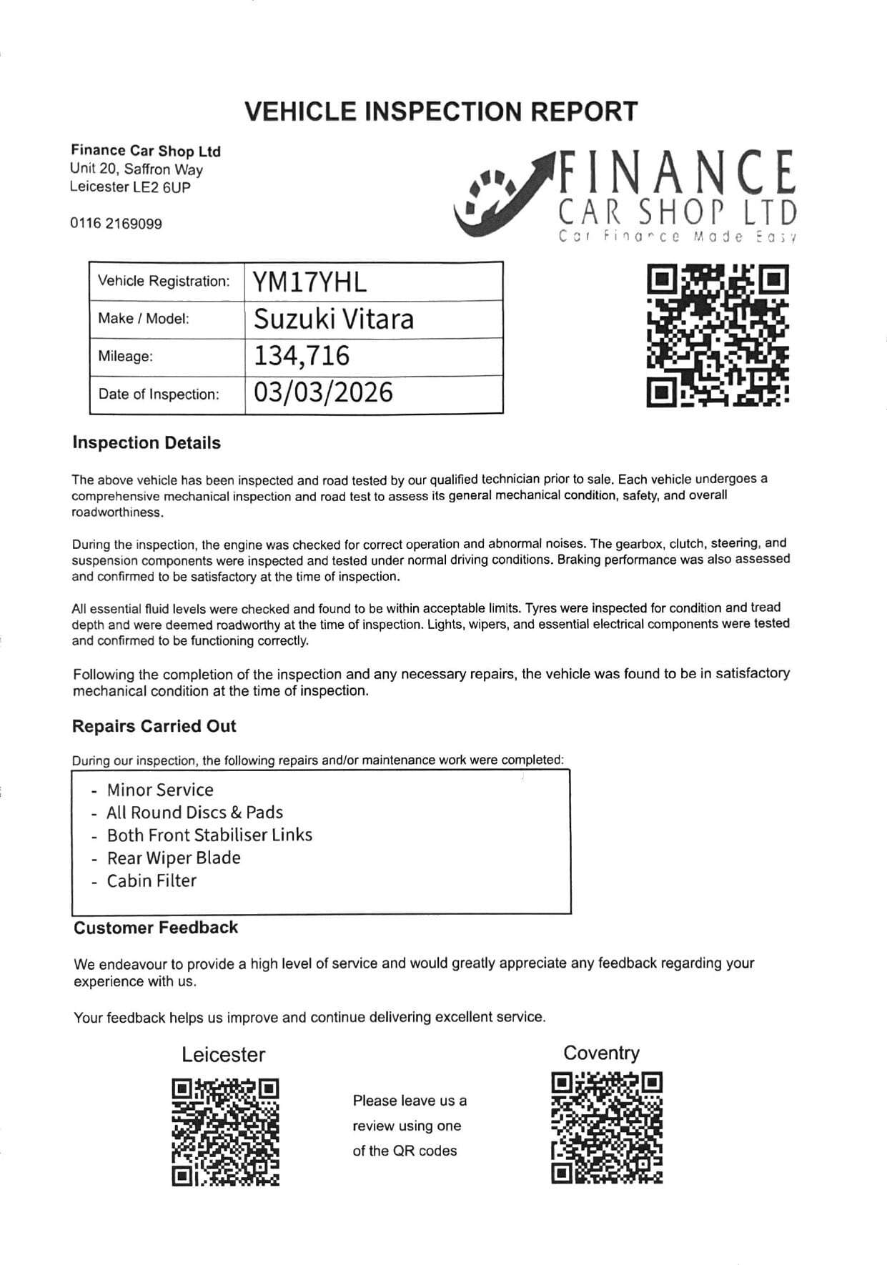 2017 SUZUKI VITARA 2017 SUZUKI VITARA