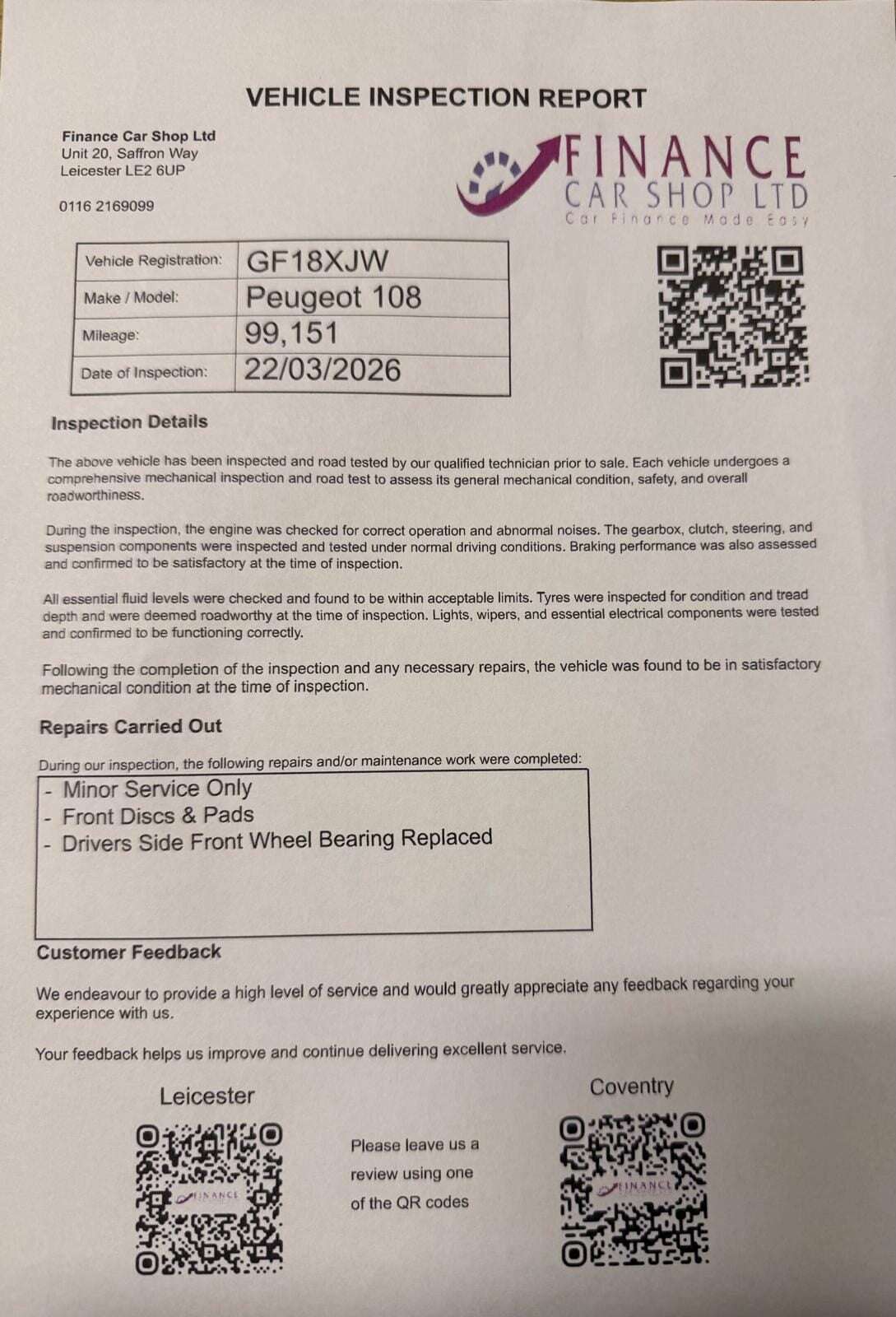 A 2018 PEUGEOT 108 ACTIVE A 2018 PEUGEOT 108 ACTIVE