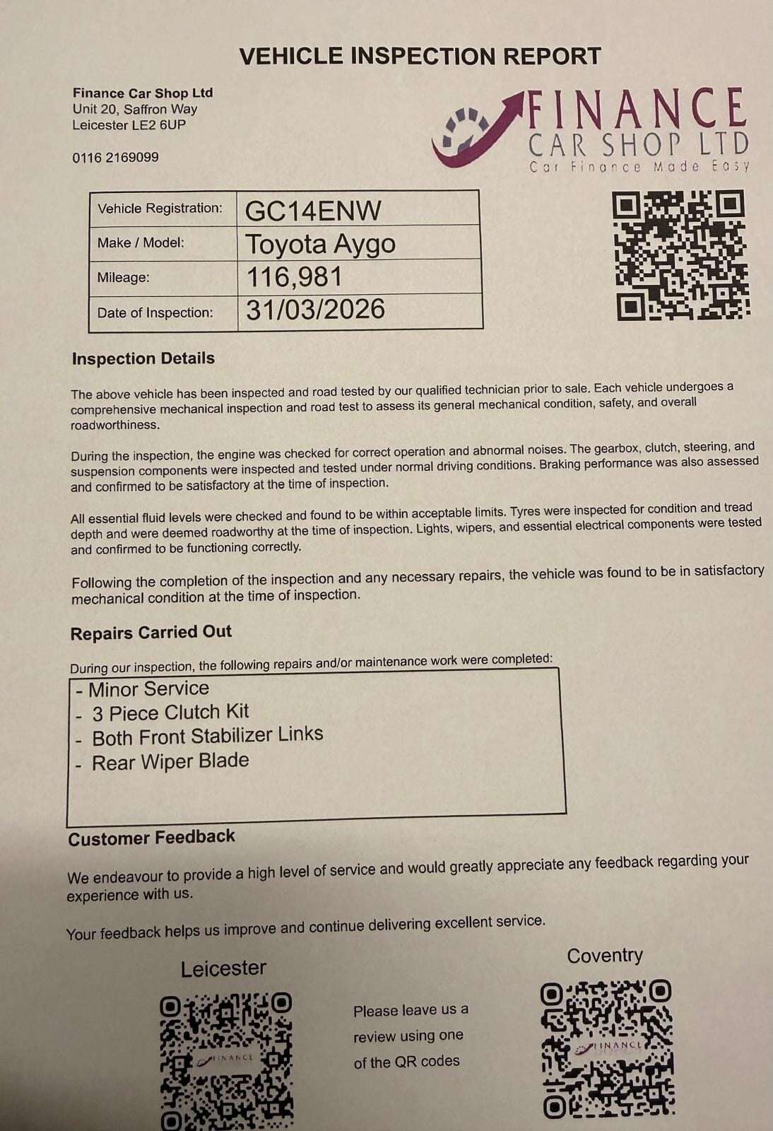 A 2014 TOYOTA AYGO VVT-I X-PRESSION A 2014 TOYOTA AYGO VVT-I X-PRESSION