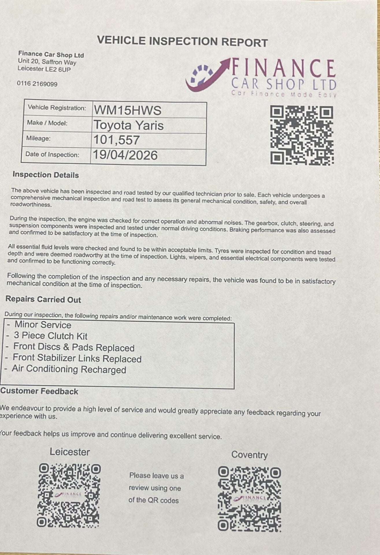 A 2015 TOYOTA YARIS VVT-I ICON A 2015 TOYOTA YARIS VVT-I ICON