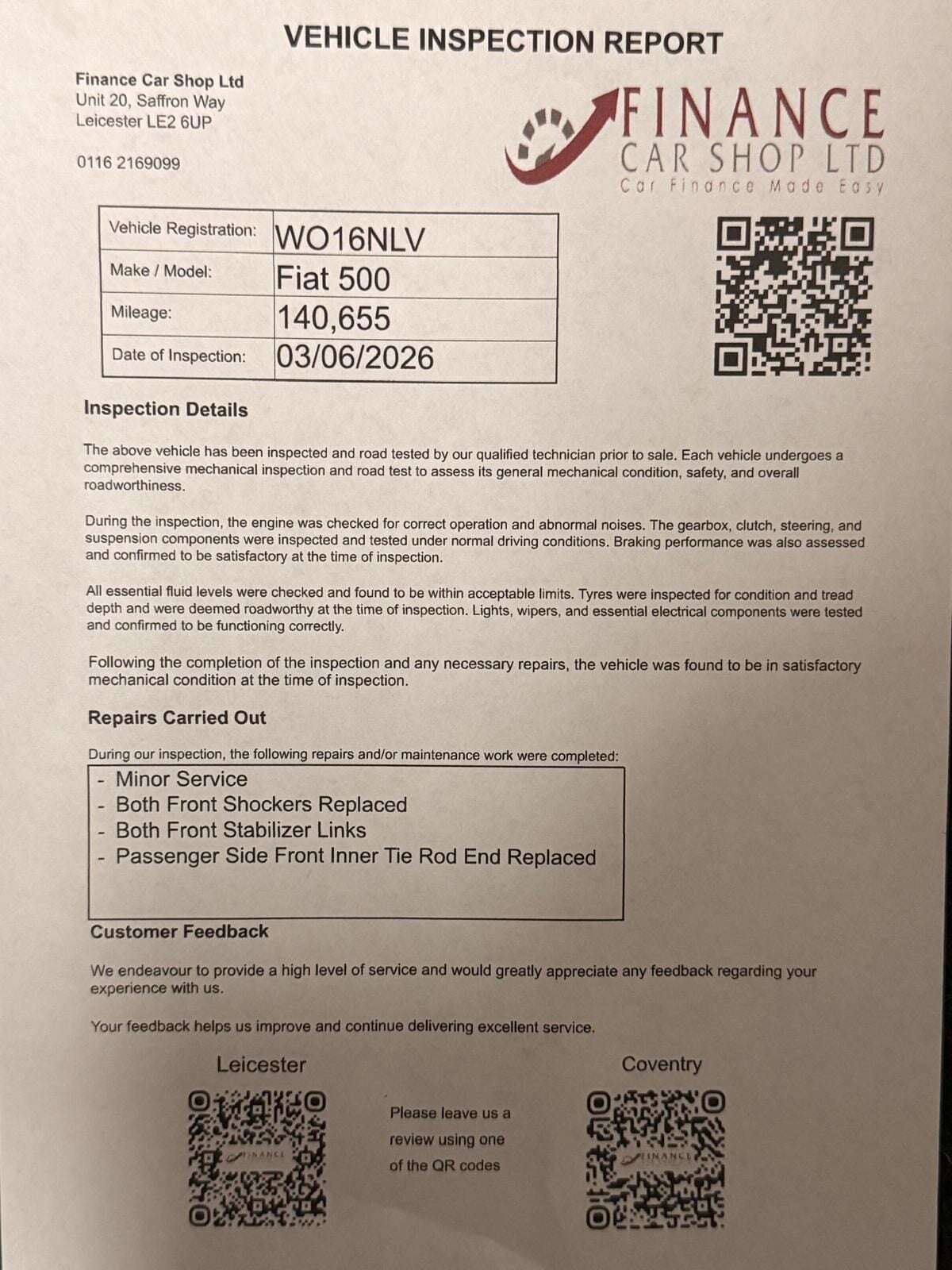 2016 FIAT 500 2016 FIAT 500