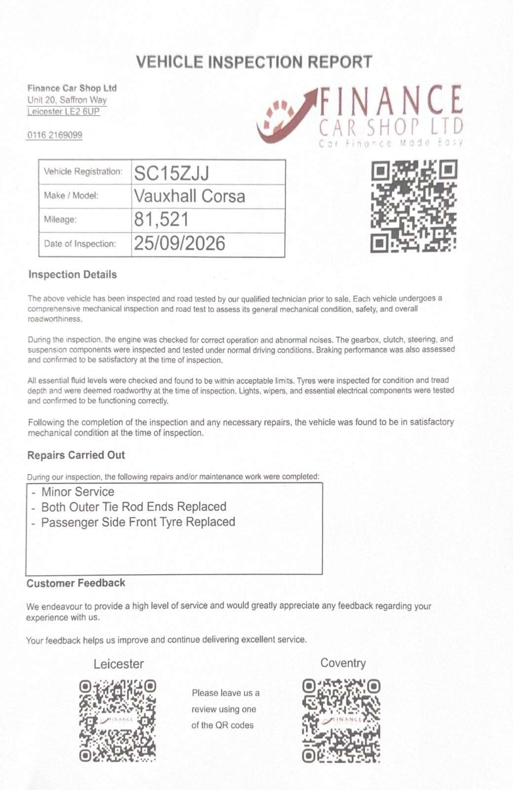 A 2015 VAUXHALL CORSA LIMITED EDITION A 2015 VAUXHALL CORSA LIMITED EDITION