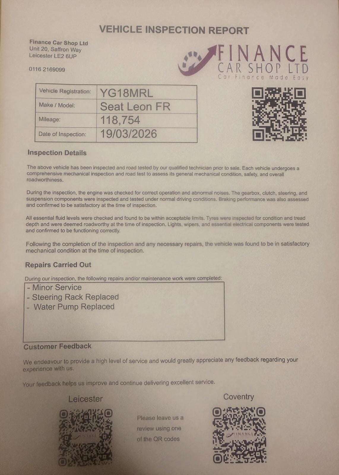 2018 SEAT LEON 2018 SEAT LEON