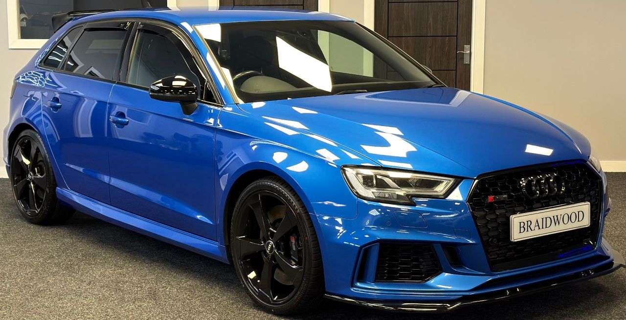A 2019 AUDI RS3 2.5 TFSI GPF Sportback 5dr Petrol S Tronic quattro Euro 6 (s/s) (400 ps) A 2019 AUDI RS3 2.5 TFSI GPF Sportback 5dr Petrol S Tronic quattro Euro 6 (s/s) (400 ps)