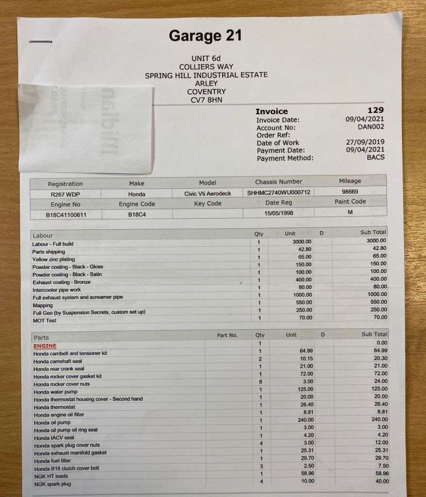 A 1998 HONDA CIVIC VTI AERODECK A 1998 HONDA CIVIC VTI AERODECK