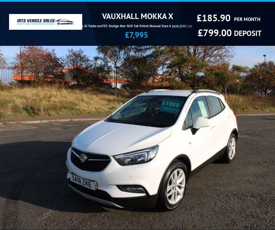 A 2018 VAUXHALL MOKKA X 1.4i Design X 2018,Sat Nav,Bluetooth,DAB,Cruise,Parking Sensors,F.S.H,Ulez A 2018 VAUXHALL MOKKA X 1.4i Design X 2018,Sat Nav,Bluetooth,DAB,Cruise,Parking Sensors,F.S.H,Ulez