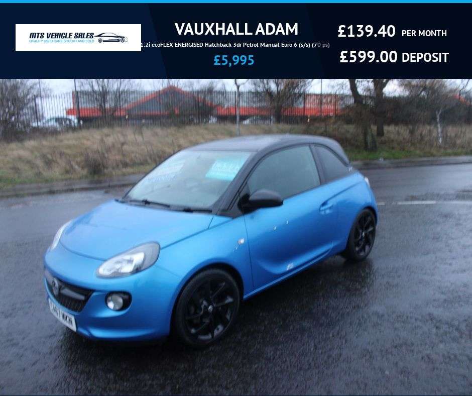 A 2017 VAUXHALL ADAM 1.2i Energised 2017,Bluetooth,DAB,Cruise,Insurance Group 2,Ulez Compliant A 2017 VAUXHALL ADAM 1.2i Energised 2017,Bluetooth,DAB,Cruise,Insurance Group 2,Ulez Compliant