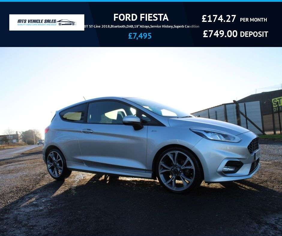 A 2018 FORD FIESTA 1.0T ST-Line 2018,Bluetooth,DAB,18*Alloys,Service History,Superb Condition, A 2018 FORD FIESTA 1.0T ST-Line 2018,Bluetooth,DAB,18*Alloys,Service History,Superb Condition,