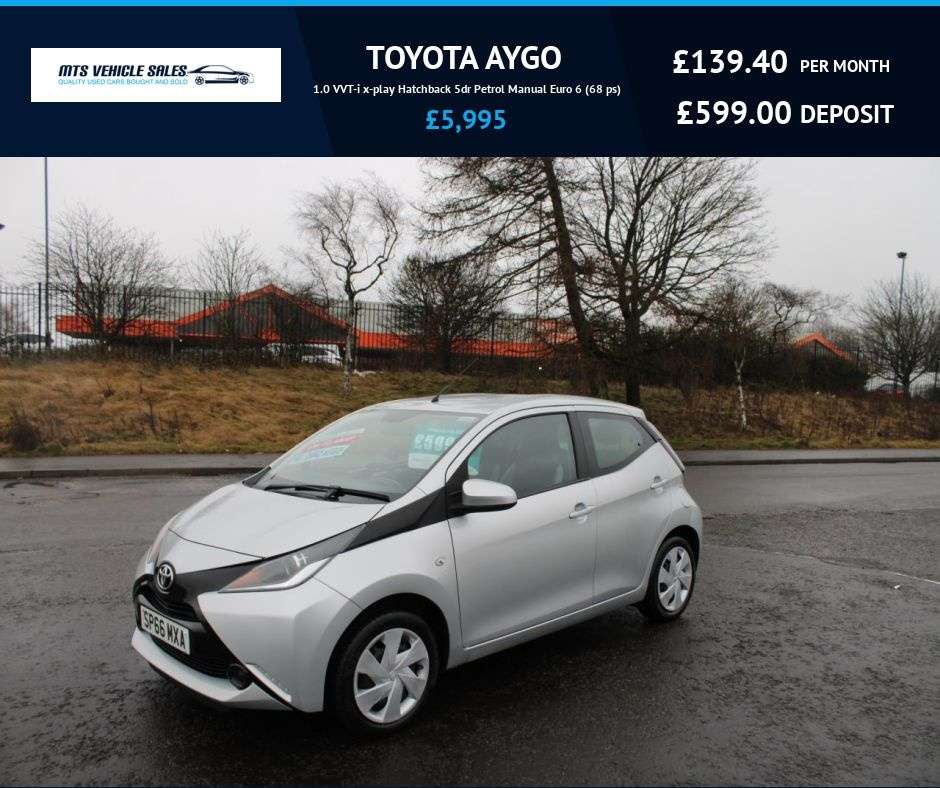A 2016 TOYOTA AYGO 1.0 VVT-i x-play 2016,£20 Tax,68mpg,Bluetooth,DAB,Air Con,F.S.H,Ulez Compli A 2016 TOYOTA AYGO 1.0 VVT-i x-play 2016,£20 Tax,68mpg,Bluetooth,DAB,Air Con,F.S.H,Ulez Compli