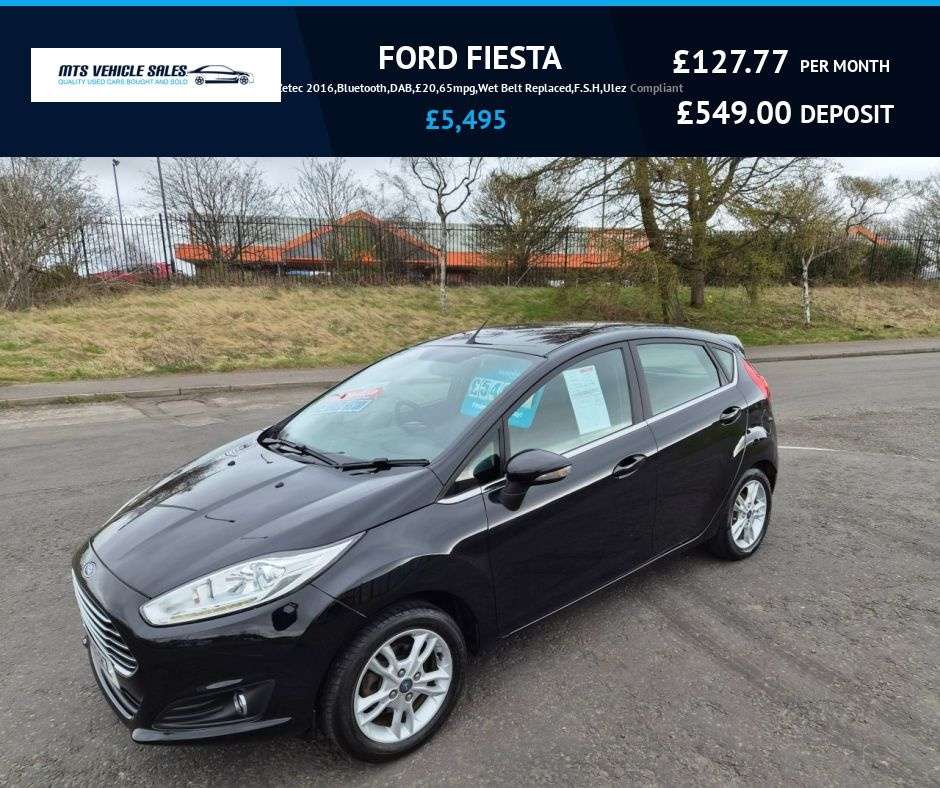 A 2016 FORD FIESTA 1.0T Zetec 2016,Bluetooth,DAB,£20,65mpg,Wet Belt Replaced,F.S.H,Ulez Compli A 2016 FORD FIESTA 1.0T Zetec 2016,Bluetooth,DAB,£20,65mpg,Wet Belt Replaced,F.S.H,Ulez Compli