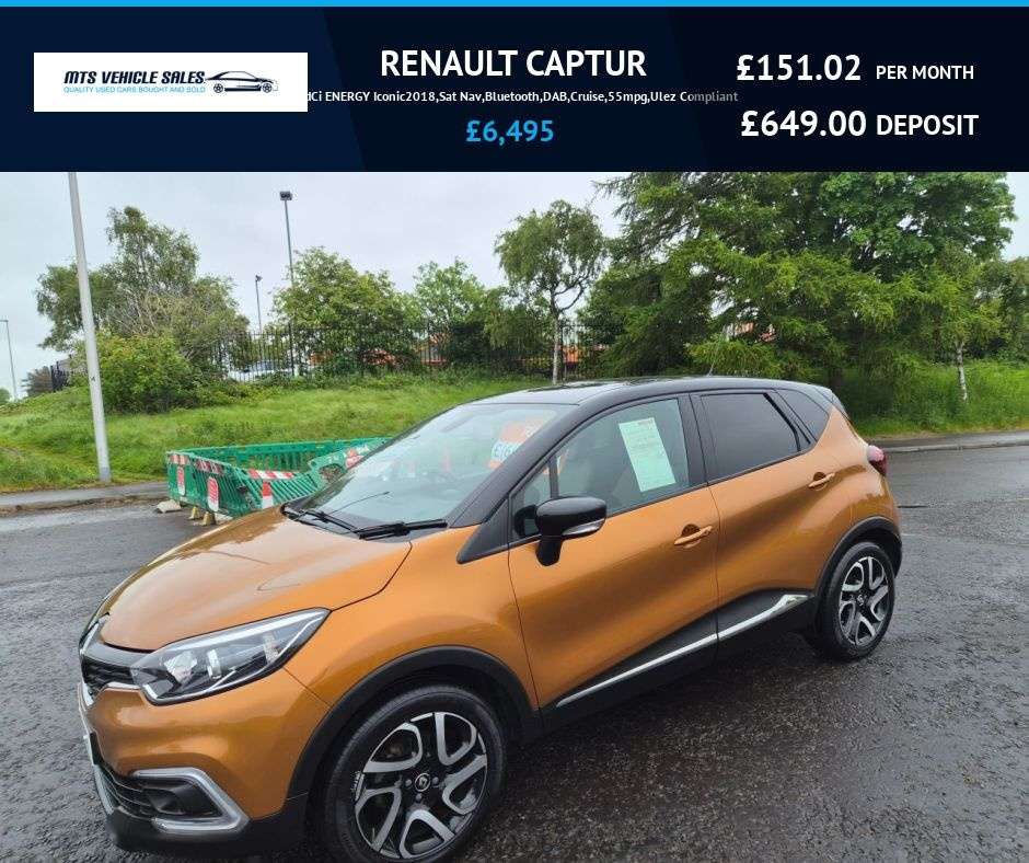 A 2018 RENAULT CAPTUR 1.5 dCi ENERGY Iconic2018,Sat Nav,Bluetooth,DAB,Cruise,55mpg,Ulez Compliant A 2018 RENAULT CAPTUR 1.5 dCi ENERGY Iconic2018,Sat Nav,Bluetooth,DAB,Cruise,55mpg,Ulez Compliant