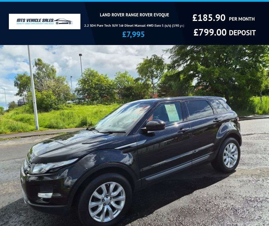 A 2015 LAND ROVER RANGE ROVER EVOQUE 2.2 SD4 Pure Tech 2015,Leather,Sat Nav,Glass Roof,DAB,Cruise,Parking Sensor A 2015 LAND ROVER RANGE ROVER EVOQUE 2.2 SD4 Pure Tech 2015,Leather,Sat Nav,Glass Roof,DAB,Cruise,Parking Sensor