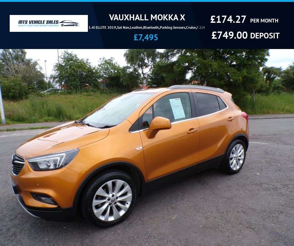 A 2019 VAUXHALL MOKKA X 1.4i ELLITE 2019,Sat Nav,Leather,Bluetooth,Parking Sensors,Cruise,F.S.H A 2019 VAUXHALL MOKKA X 1.4i ELLITE 2019,Sat Nav,Leather,Bluetooth,Parking Sensors,Cruise,F.S.H