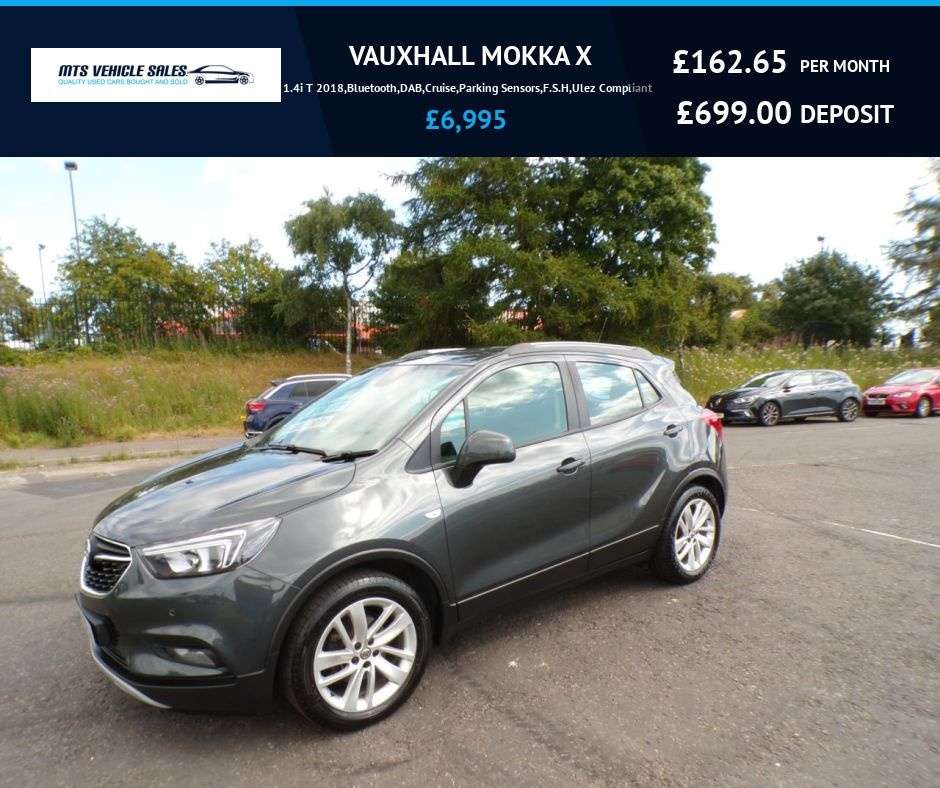 A 2018 VAUXHALL MOKKA X 1.4i T 2018,Bluetooth,DAB,Cruise,Parking Sensors,F.S.H,Ulez Compliant A 2018 VAUXHALL MOKKA X 1.4i T 2018,Bluetooth,DAB,Cruise,Parking Sensors,F.S.H,Ulez Compliant