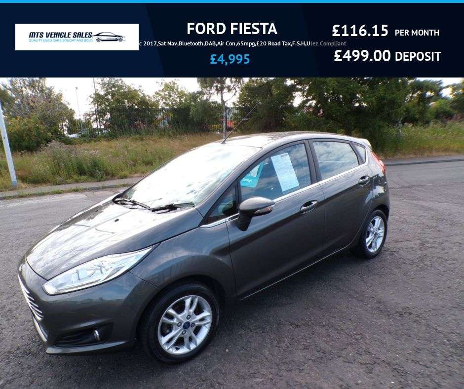 A 2017 FORD FIESTA 1.0T Zetec 2017,Sat Nav,Bluetooth,DAB,Air Con,65mpg,£20 Road Tax,F.S.H,Ulez A 2017 FORD FIESTA 1.0T Zetec 2017,Sat Nav,Bluetooth,DAB,Air Con,65mpg,£20 Road Tax,F.S.H,Ulez
