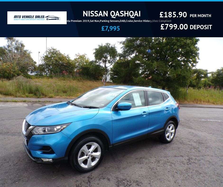 A 2019 NISSAN QASHQAI 1.3 DIG-T Acenta Premium 2019,Sat Nav,Parking Sensors,DAB,Cruise,Service Hi A 2019 NISSAN QASHQAI 1.3 DIG-T Acenta Premium 2019,Sat Nav,Parking Sensors,DAB,Cruise,Service Hi