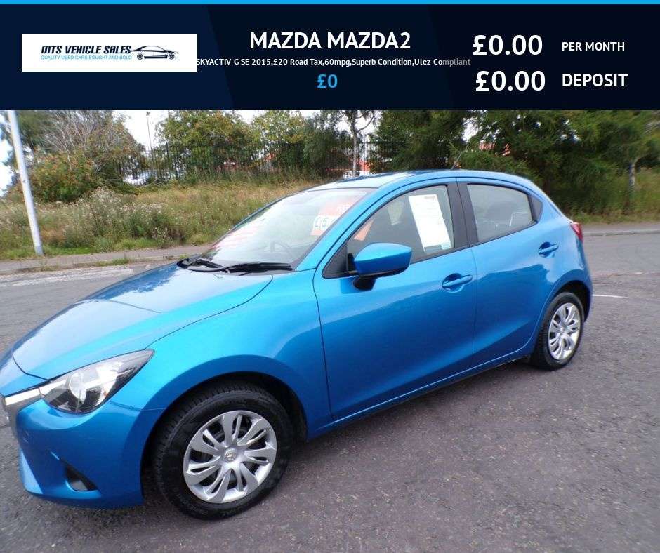 A 2015 MAZDA MAZDA2 1.5 SKYACTIV-G SE 2015,£20 Road Tax,60mpg,Superb Condition,Ulez Compliant A 2015 MAZDA MAZDA2 1.5 SKYACTIV-G SE 2015,£20 Road Tax,60mpg,Superb Condition,Ulez Compliant
