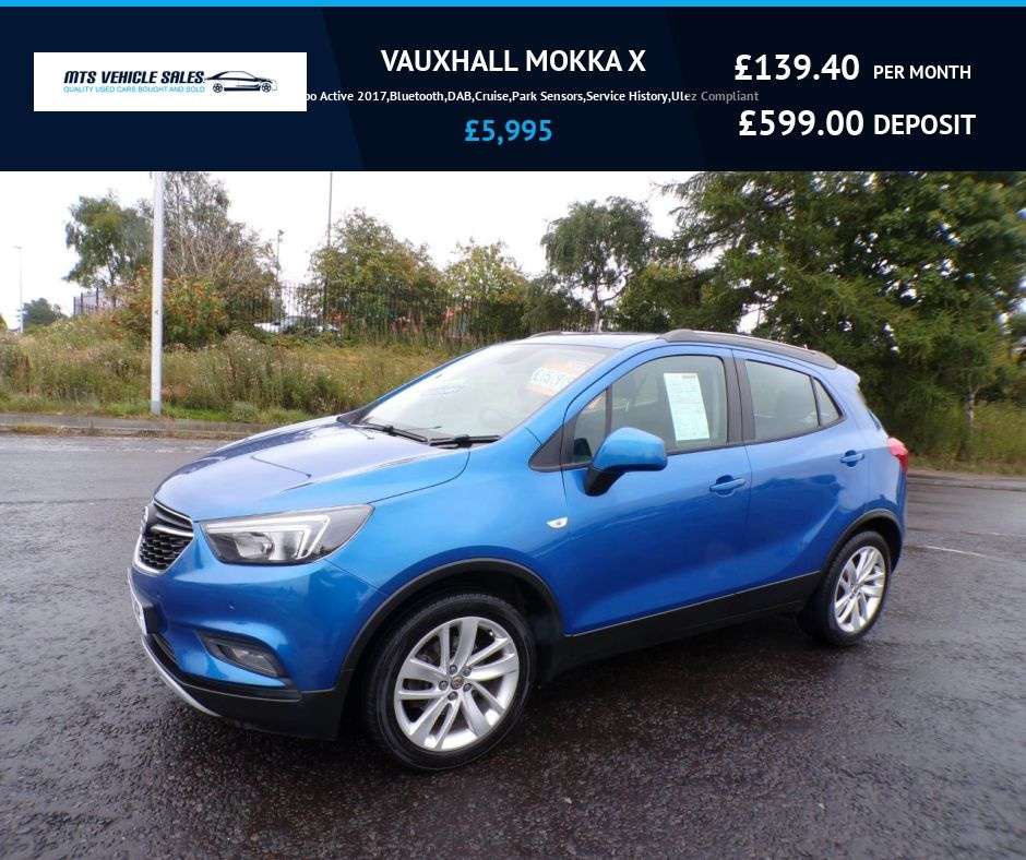 A 2017 VAUXHALL MOKKA X 1.4i Turbo Active 2017,Bluetooth,DAB,Cruise,Park Sensors,Service History,Ul A 2017 VAUXHALL MOKKA X 1.4i Turbo Active 2017,Bluetooth,DAB,Cruise,Park Sensors,Service History,Ul