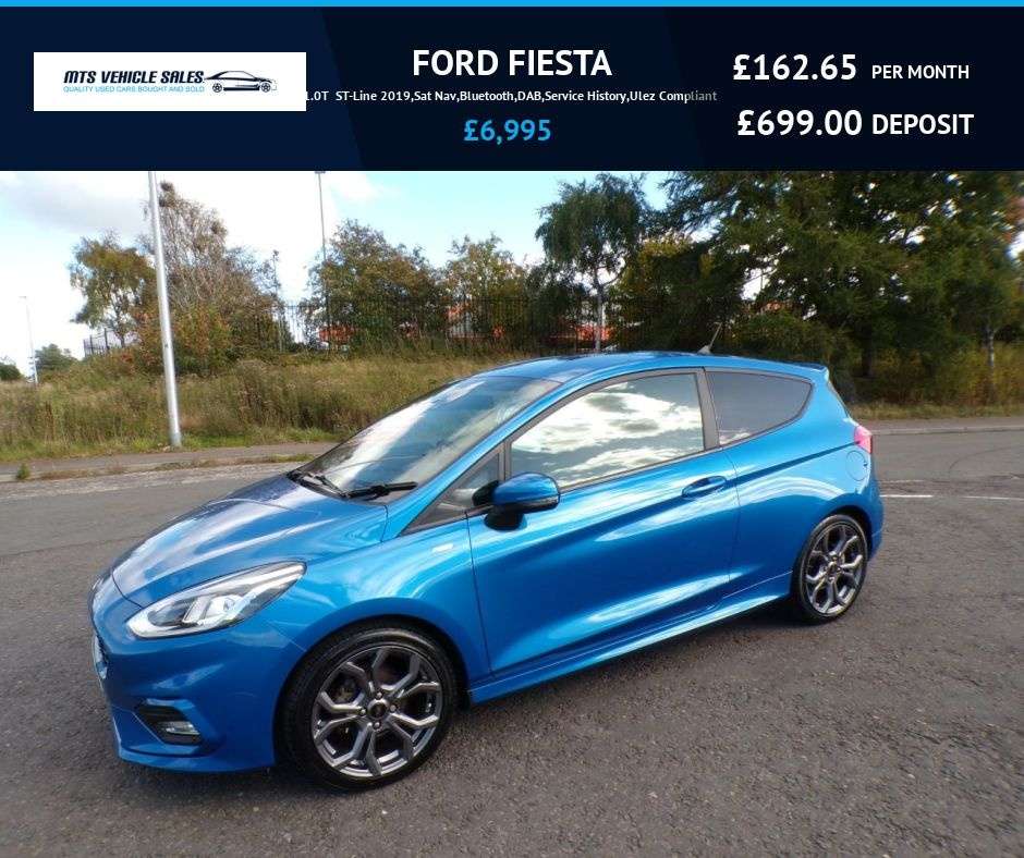 A 2019 FORD FIESTA 1.0T ST-Line 2019,Sat Nav,Bluetooth,DAB,Service History,Ulez Compliant A 2019 FORD FIESTA 1.0T ST-Line 2019,Sat Nav,Bluetooth,DAB,Service History,Ulez Compliant