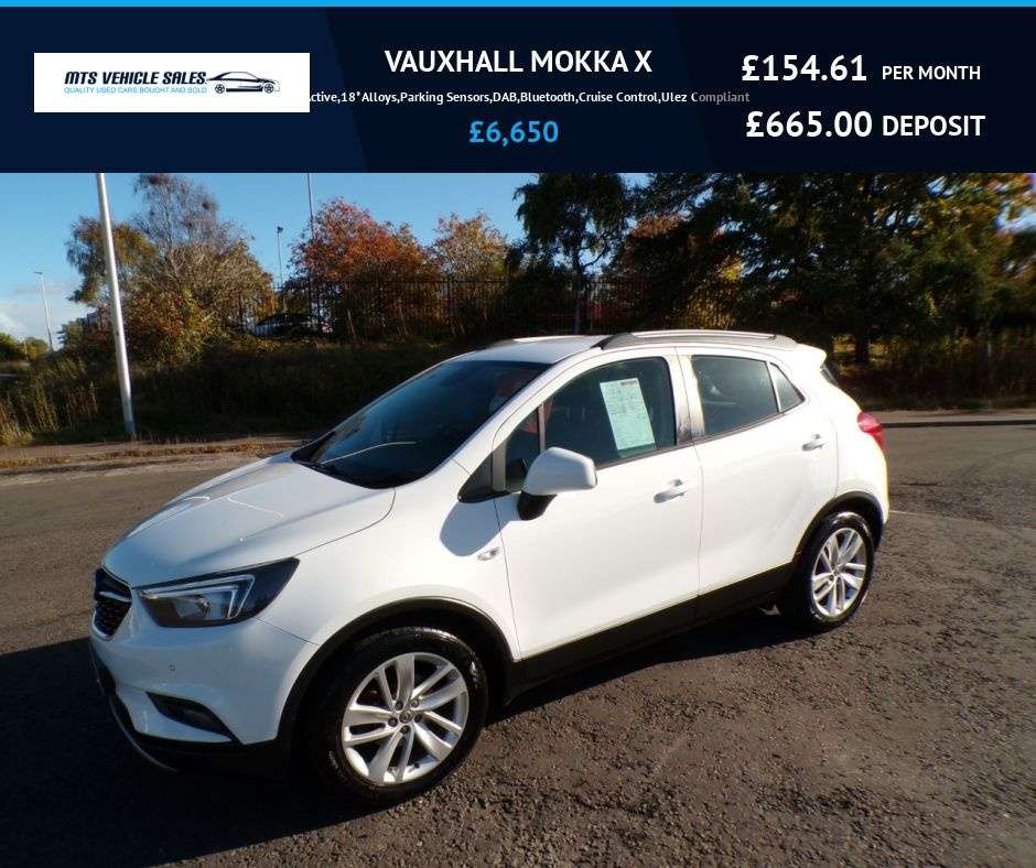 A 2019 VAUXHALL MOKKA X 1.4i Active,18*Alloys,Parking Sensors,DAB,Bluetooth,Cruise Control,Ulez Com A 2019 VAUXHALL MOKKA X 1.4i Active,18*Alloys,Parking Sensors,DAB,Bluetooth,Cruise Control,Ulez Com