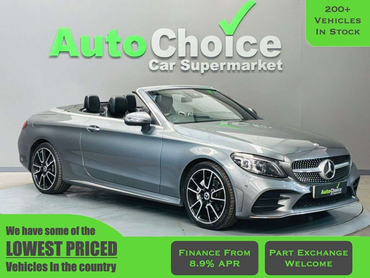 A 2019 MERCEDES-BENZ C-CLASS 1.5 C200 MHEV AMG Line (Premium) Cabriolet 2dr Petrol G-Tronic+ Euro 6 (s/s A 2019 MERCEDES-BENZ C-CLASS 1.5 C200 MHEV AMG Line (Premium) Cabriolet 2dr Petrol G-Tronic+ Euro 6 (s/s