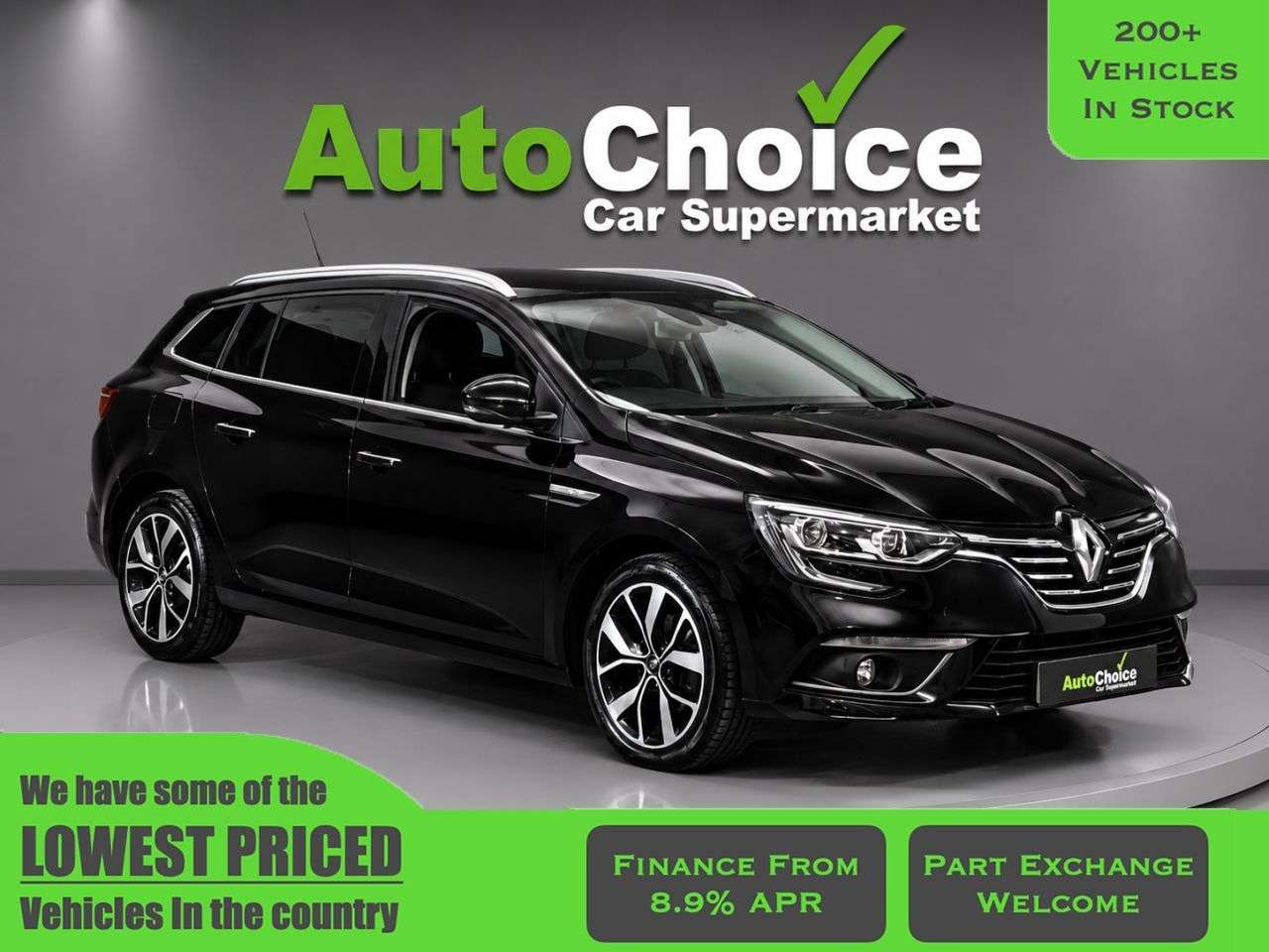A 2018 RENAULT MEGANE 1.3 TCe Iconic Sport Tourer 5dr Petrol Manual Euro 6 (s/s) (140 ps) in Blac A 2018 RENAULT MEGANE 1.3 TCe Iconic Sport Tourer 5dr Petrol Manual Euro 6 (s/s) (140 ps) in Blac