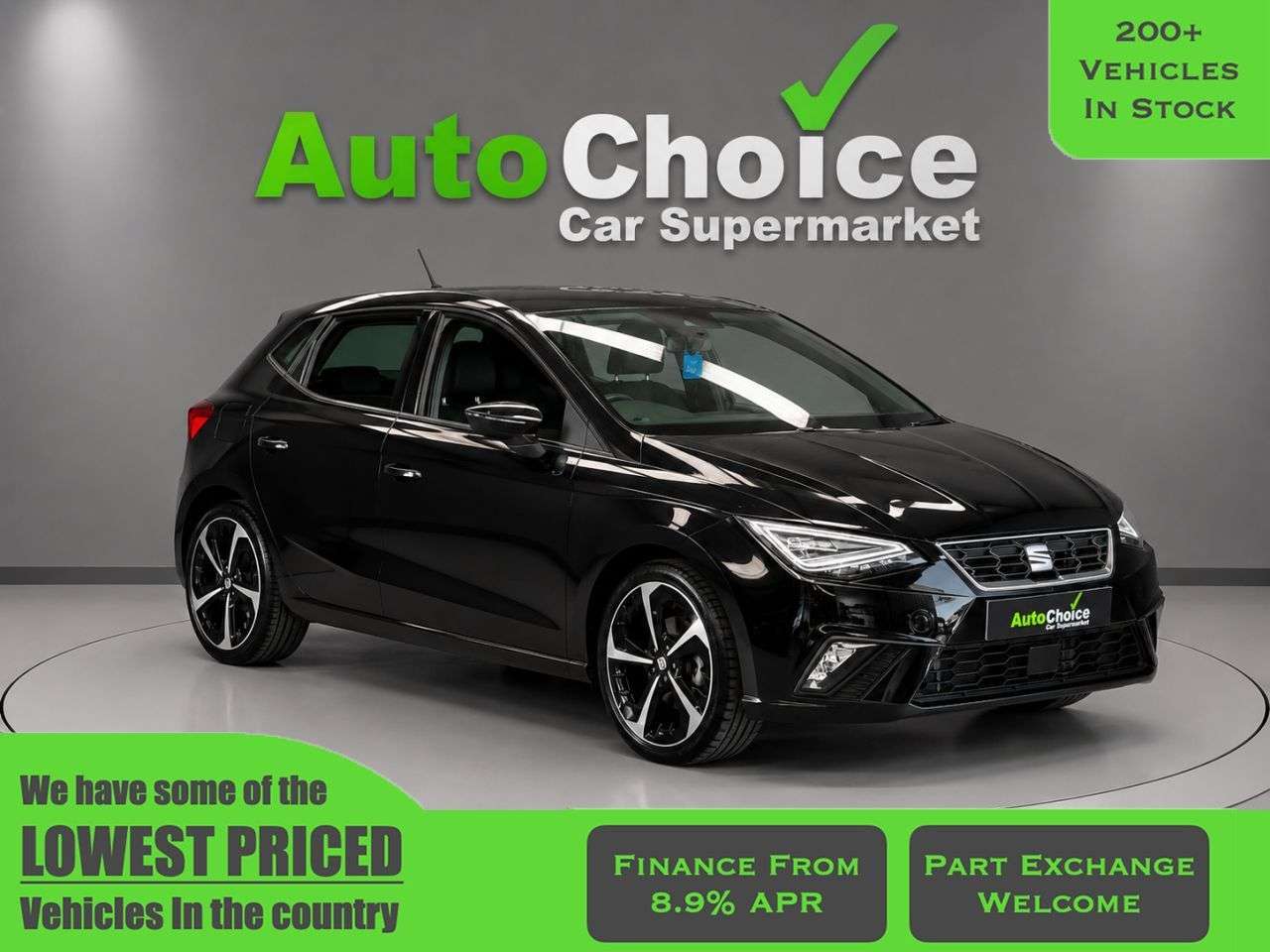 A 2023 SEAT IBIZA 1.0 TSI FR Sport Hatchback 5dr Petrol Manual Euro 6 (s/s) (110 ps) in Black A 2023 SEAT IBIZA 1.0 TSI FR Sport Hatchback 5dr Petrol Manual Euro 6 (s/s) (110 ps) in Black