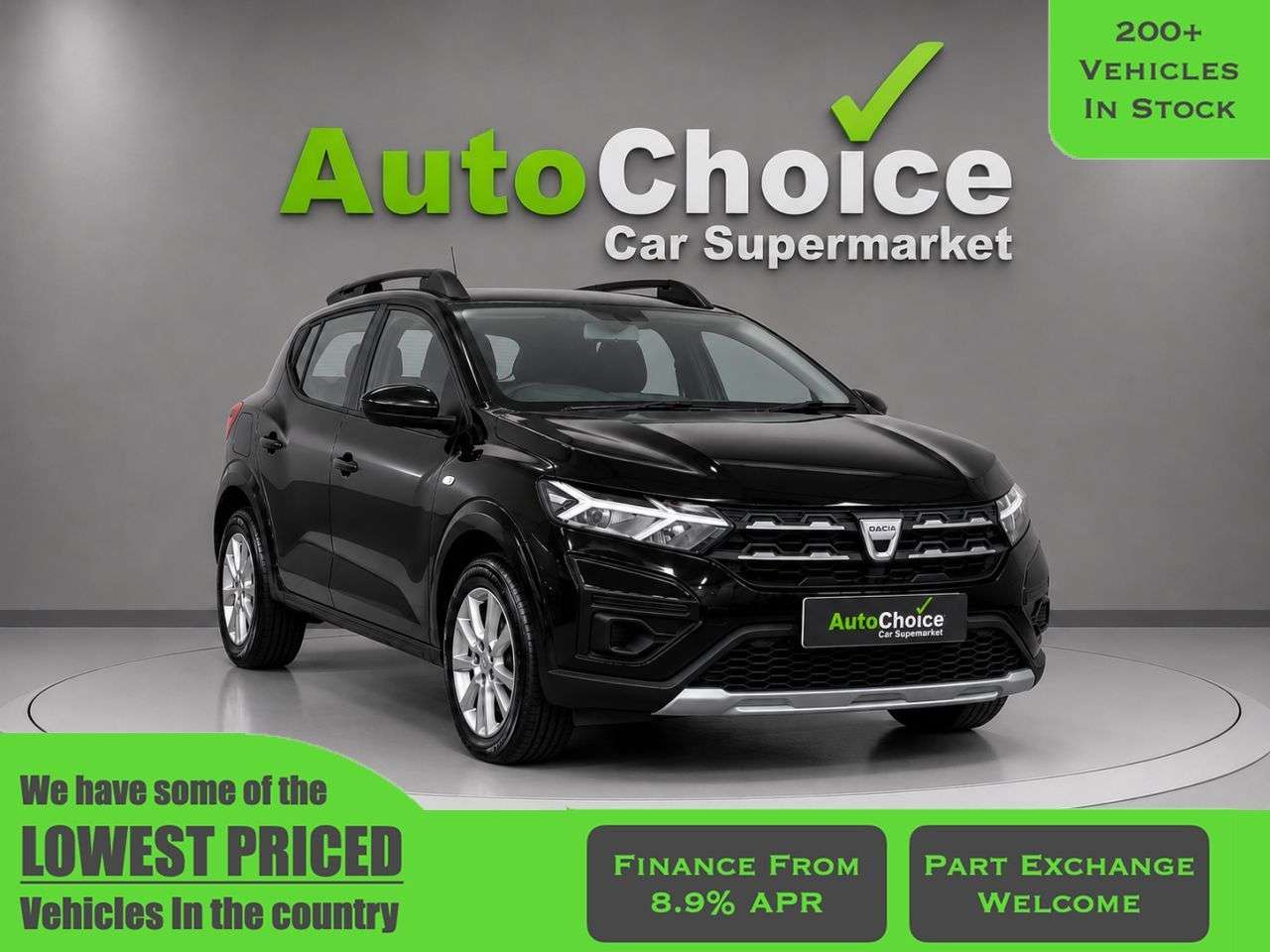 A 2021 DACIA SANDERO STEPWAY 1.0 TCe Essential Hatchback 5dr Petrol Manual Euro 6 (s/s) (90 ps) in Black A 2021 DACIA SANDERO STEPWAY 1.0 TCe Essential Hatchback 5dr Petrol Manual Euro 6 (s/s) (90 ps) in Black