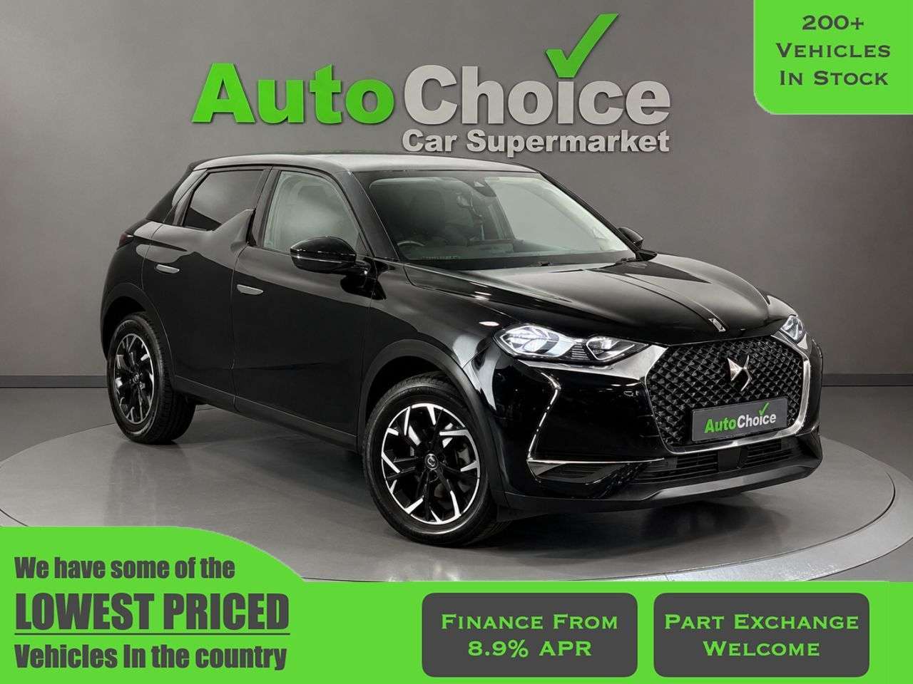 A 2019 DS AUTOMOBILES DS 3 1.2 PureTech Prestige Crossback 5dr Petrol EAT8 Euro 6 (s/s) (130 ps) in Bl A 2019 DS AUTOMOBILES DS 3 1.2 PureTech Prestige Crossback 5dr Petrol EAT8 Euro 6 (s/s) (130 ps) in Bl
