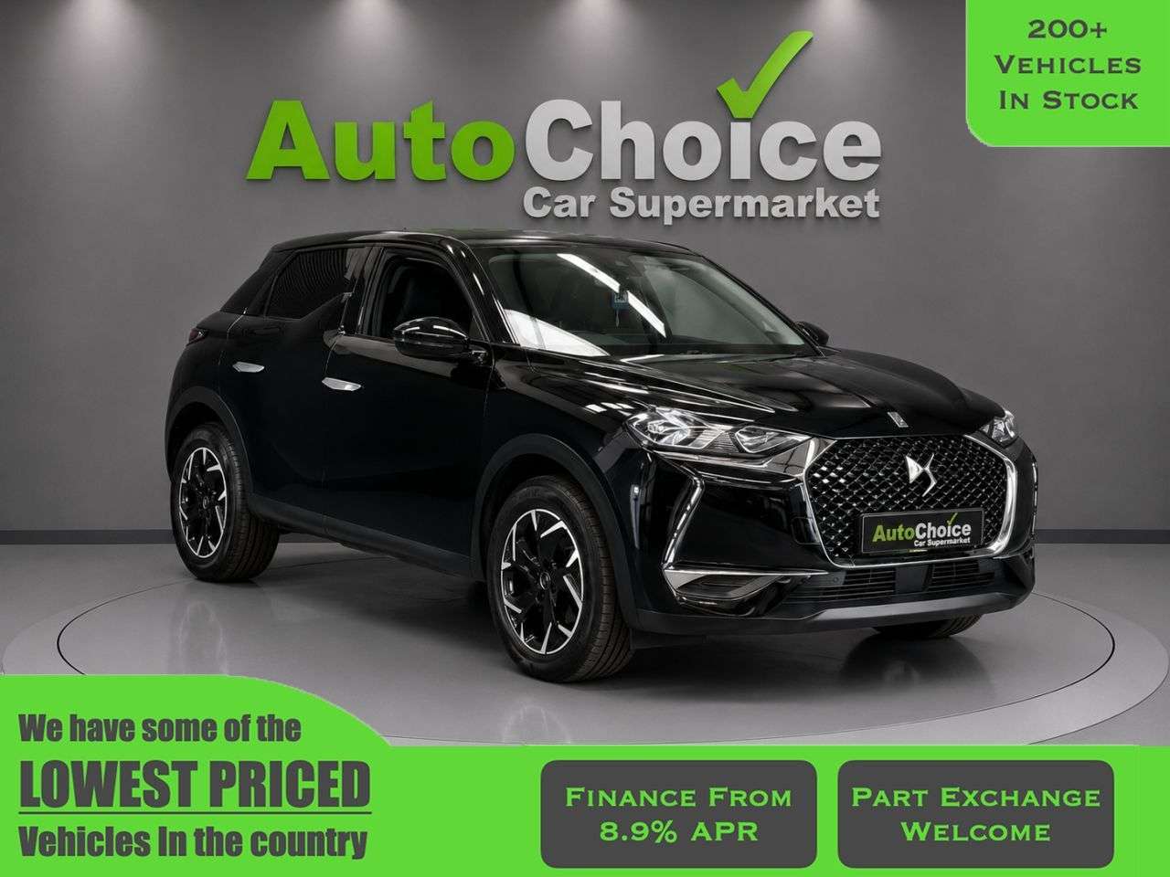 A 2019 DS AUTOMOBILES DS 3 1.2 PureTech Prestige Crossback 5dr Petrol EAT8 Euro 6 (s/s) (130 ps) in Bl A 2019 DS AUTOMOBILES DS 3 1.2 PureTech Prestige Crossback 5dr Petrol EAT8 Euro 6 (s/s) (130 ps) in Bl